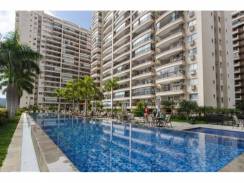 Barra da Tijuca Peninsula sala com varanda dois quartos suite pisicna 